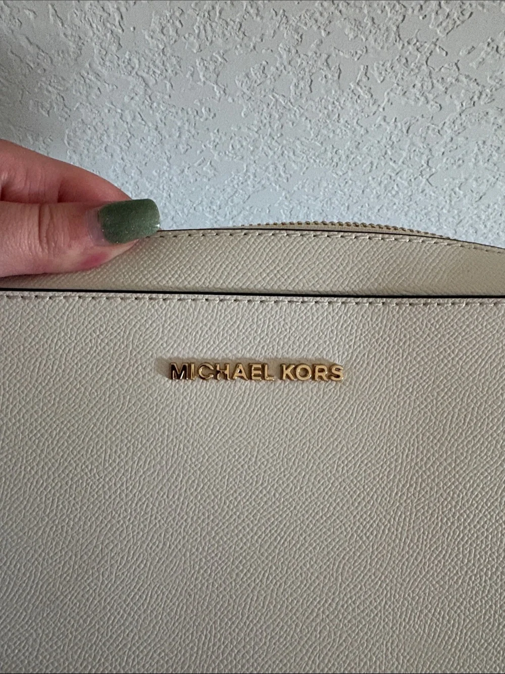 Michael Kors Cream Crossbody with Gold Chain Strap